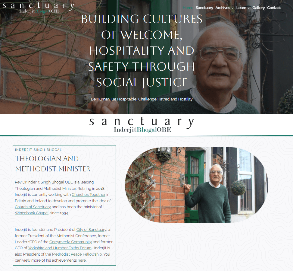 Inderjit Bhogal website homepage designed by Seva Cloud