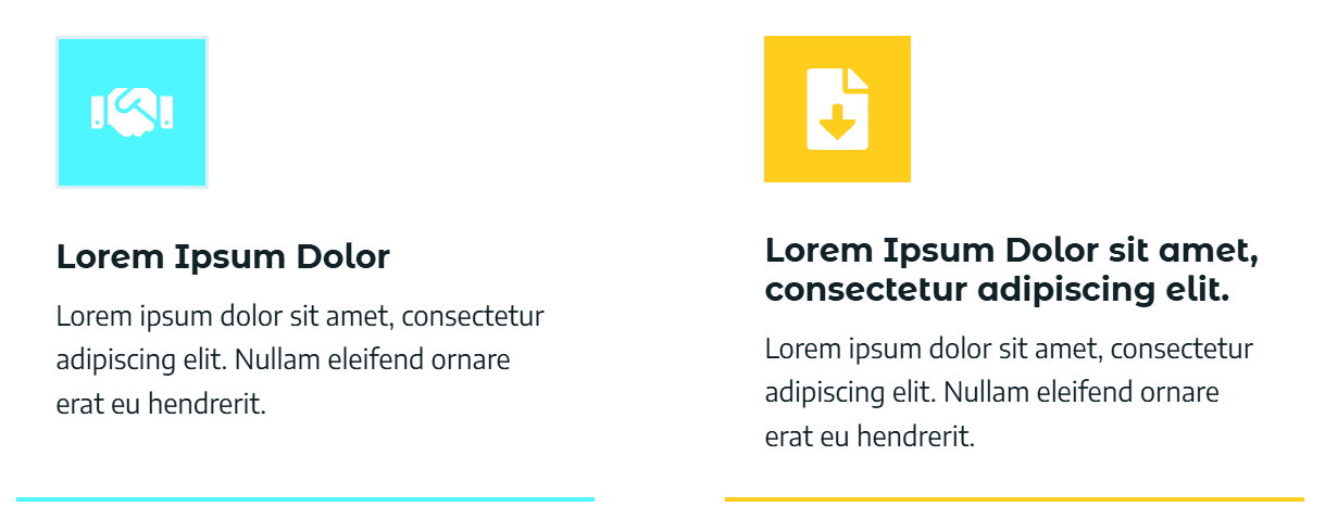Kadence Info Box progress. Borders are now aligned horizontally but title and paragraphs are not