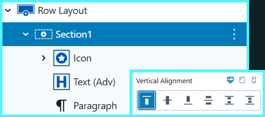 Set the section to top vertical alignment in section settings