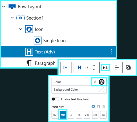 Setting the title text, colour and size