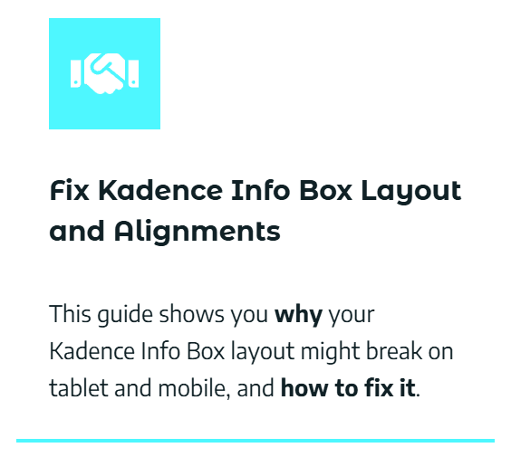 How to Fix Kadence Info Box Alignment on Tablet and Mobile (Step-by-Step)